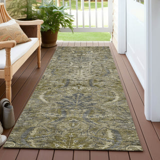 Piper Looms Chantille Damask ACN1082 Taupe Machine Washable Area Rug Runner Outdoor Lifestyle Image Feature
