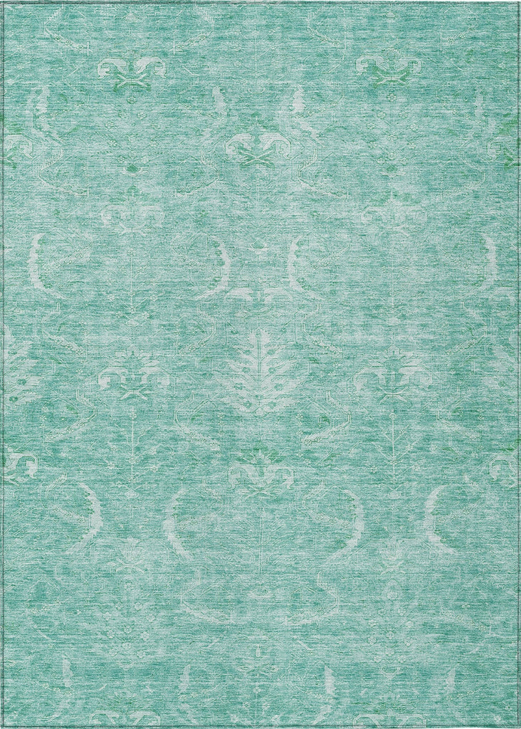 Piper Looms Chantille Damask ACN1083 Aqua Machine Washable Area Rug main image