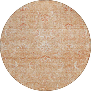 Piper Looms Chantille Damask ACN1083 Salmon Machine Washable Area Rug Round Main Image