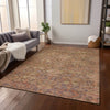 Piper Looms Chantille Damask ACN1084 Brown Machine Washable Area Rug Lifestyle Image Feature