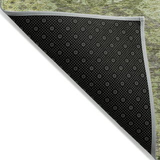 Piper Looms Chantille Damask ACN1084 Green Machine Washable Area Rug Backing Image