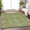 Piper Looms Chantille Damask ACN1084 Green Machine Washable Area Rug Lifestyle Image Feature