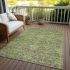 Piper Looms Chantille Damask ACN1084 Green Machine Washable Area Rug Outdoor Lifestyle Image Feature