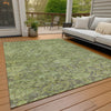 Piper Looms Chantille Damask ACN1084 Green Machine Washable Area Rug Outdoor Lifestyle Image Feature