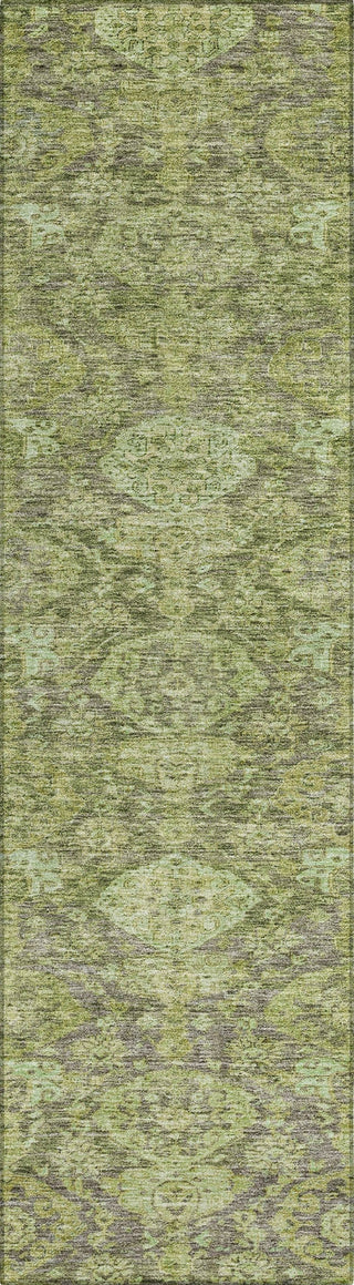Piper Looms Chantille Damask ACN1084 Green Machine Washable Area Rug Runner Main Image