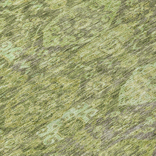 Piper Looms Chantille Damask ACN1084 Green Machine Washable Area Rug Swatch Image