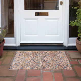 Piper Looms Chantille Damask ACN1084 Terracotta Machine Washable Area Rug Scatter Outdoor Lifestyle Image Feature