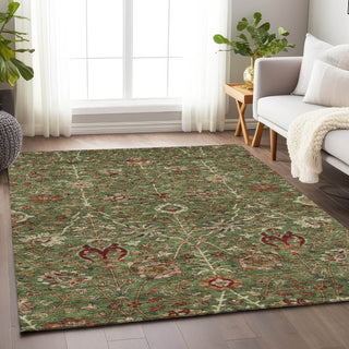 Piper Looms Chantille Floral ACN1085 Fern Machine Washable Area Rug Lifestyle Image Feature