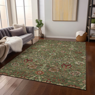 Piper Looms Chantille Floral ACN1085 Fern Machine Washable Area Rug Lifestyle Image Feature
