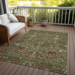 Piper Looms Chantille Floral ACN1085 Fern Machine Washable Area Rug Outdoor Lifestyle Image Feature