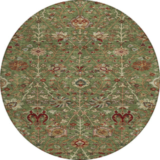 Piper Looms Chantille Floral ACN1085 Fern Machine Washable Area Rug Round Main Image