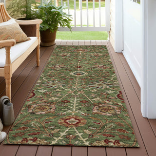 Piper Looms Chantille Floral ACN1085 Fern Machine Washable Area Rug Runner Outdoor Lifestyle Image Feature