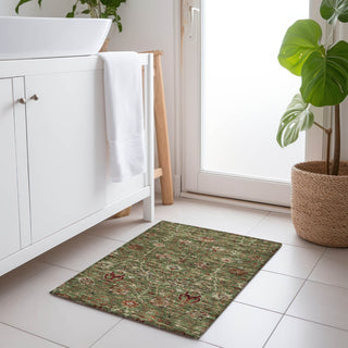 Piper Looms Chantille Floral ACN1085 Fern Machine Washable Area Rug Scatter Lifestyle Image Feature