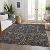 Piper Looms Chantille Floral ACN1085 Navy Machine Washable Area Rug Lifestyle Image Feature