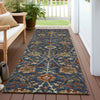 Piper Looms Chantille Floral ACN1085 Navy Machine Washable Area Rug Runner Outdoor Lifestyle Image Feature