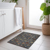 Piper Looms Chantille Floral ACN1085 Navy Machine Washable Area Rug Scatter Lifestyle Image Feature