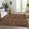 Piper Looms Chantille Floral ACN1085 Paprika Machine Washable Area Rug Lifestyle Image Feature