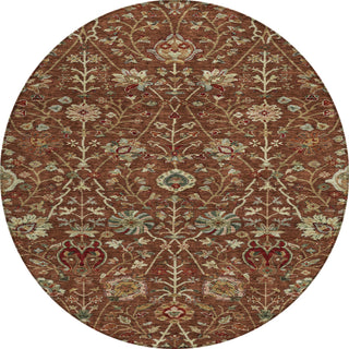 Piper Looms Chantille Floral ACN1085 Paprika Machine Washable Area Rug Round Main Image