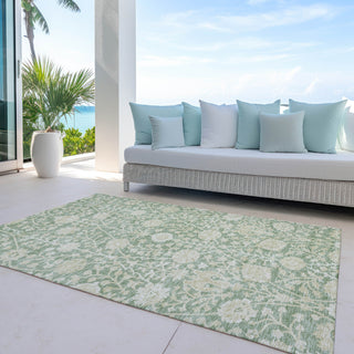 Piper Looms Chantille Floral ACN1086 Aloe Machine Washable Area Rug Outdoor Lifestyle Image Feature
