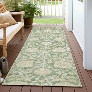 Piper Looms Chantille Floral ACN1086 Aloe Machine Washable Area Rug Runner Outdoor Lifestyle Image Feature