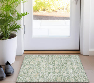 Piper Looms Chantille Floral ACN1086 Aloe Machine Washable Area Rug Scatter Lifestyle Image Feature