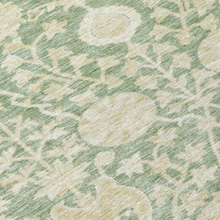 Piper Looms Chantille Floral ACN1086 Aloe Machine Washable Area Rug Swatch Image