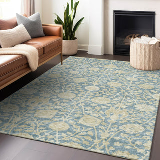 Piper Looms Chantille Floral ACN1086 Sky Machine Washable Area Rug Lifestyle Image Feature