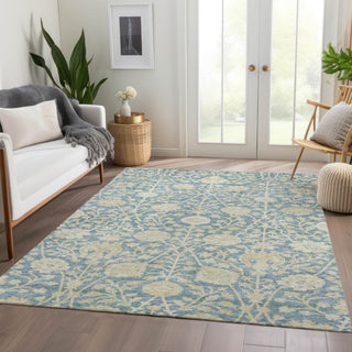 Piper Looms Chantille Floral ACN1086 Sky Machine Washable Area Rug Lifestyle Image Feature