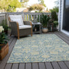 Piper Looms Chantille Floral ACN1086 Sky Machine Washable Area Rug Outdoor Lifestyle Image Feature