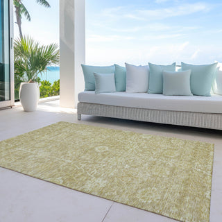 Piper Looms Chantille Floral ACN1086 Tan Machine Washable Area Rug Outdoor Lifestyle Image Feature