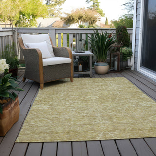 Piper Looms Chantille Floral ACN1086 Tan Machine Washable Area Rug Outdoor Lifestyle Image Feature