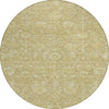 Piper Looms Chantille Floral ACN1086 Tan Machine Washable Area Rug Round Main Image