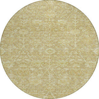 Piper Looms Chantille Floral ACN1086 Tan Machine Washable Area Rug Round Main Image