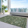 Piper Looms Chantille Floral ACN1087 Green Machine Washable Area Rug Outdoor Lifestyle Image Feature