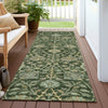 Piper Looms Chantille Floral ACN1087 Green Machine Washable Area Rug Runner Outdoor Lifestyle Image Feature