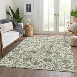 Piper Looms Chantille Floral ACN1087 Ivory Machine Washable Area Rug Lifestyle Image Feature