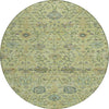 Piper Looms Chantille Floral ACN1087 Mint Machine Washable Area Rug Round Main Image