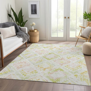 Piper Looms Chantille Geometric ACN1088 Pink Machine Washable Area Rug Lifestyle Image Feature