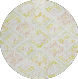 Piper Looms Chantille Geometric ACN1088 Pink Machine Washable Area Rug Round Main Image