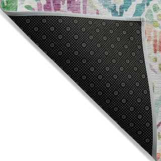 Piper Looms Chantille Geometric ACN1088 Teal Machine Washable Area Rug Backing Image