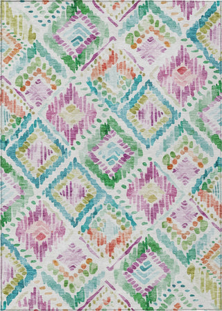 Piper Looms Chantille Geometric ACN1088 Teal Machine Washable Area Rug main image