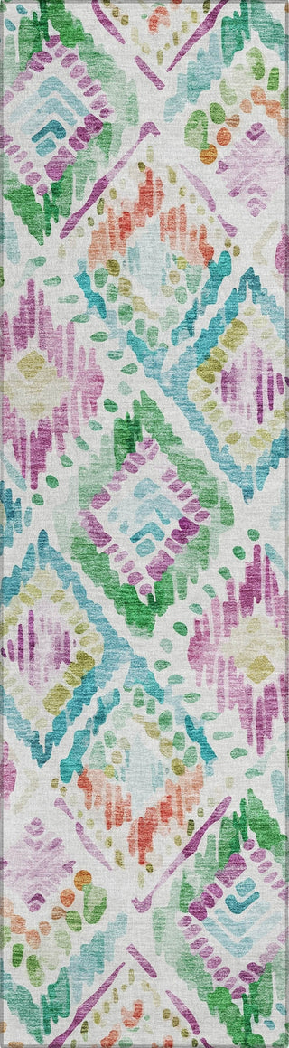 Piper Looms Chantille Geometric ACN1088 Teal Machine Washable Area Rug Runner Main Image