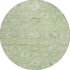 Piper Looms Chantille Damask ACN1089 Aloe Machine Washable Area Rug Round Main Image