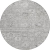 Piper Looms Chantille Damask ACN1089 Gray Machine Washable Area Rug Round Main Image