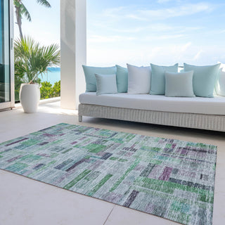 Piper Looms Chantille Stripes ACN1090 Aloe Machine Washable Area Rug Outdoor Lifestyle Image Feature