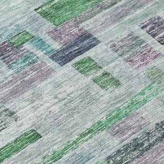 Piper Looms Chantille Stripes ACN1090 Aloe Machine Washable Area Rug Swatch Image