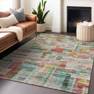 Piper Looms Chantille Stripes ACN1090 Paprika Machine Washable Area Rug Lifestyle Image Feature