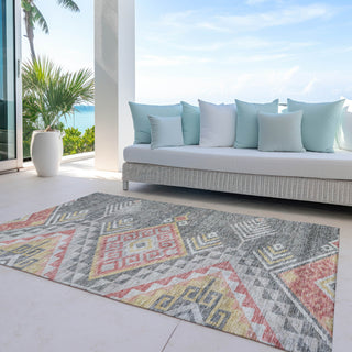 Piper Looms Chantille Global ACN1091 Gray Machine Washable Area Rug Outdoor Lifestyle Image Feature