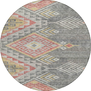 Piper Looms Chantille Global ACN1091 Gray Machine Washable Area Rug Round Main Image