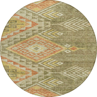 Piper Looms Chantille Global ACN1091 Green Machine Washable Area Rug Round Main Image